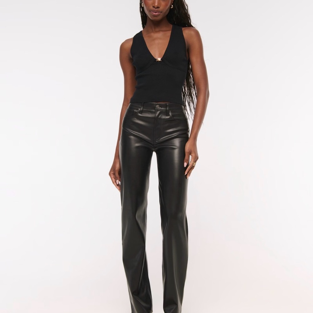 Abercrombie & Fitch Vegan Leather Ultra High rise